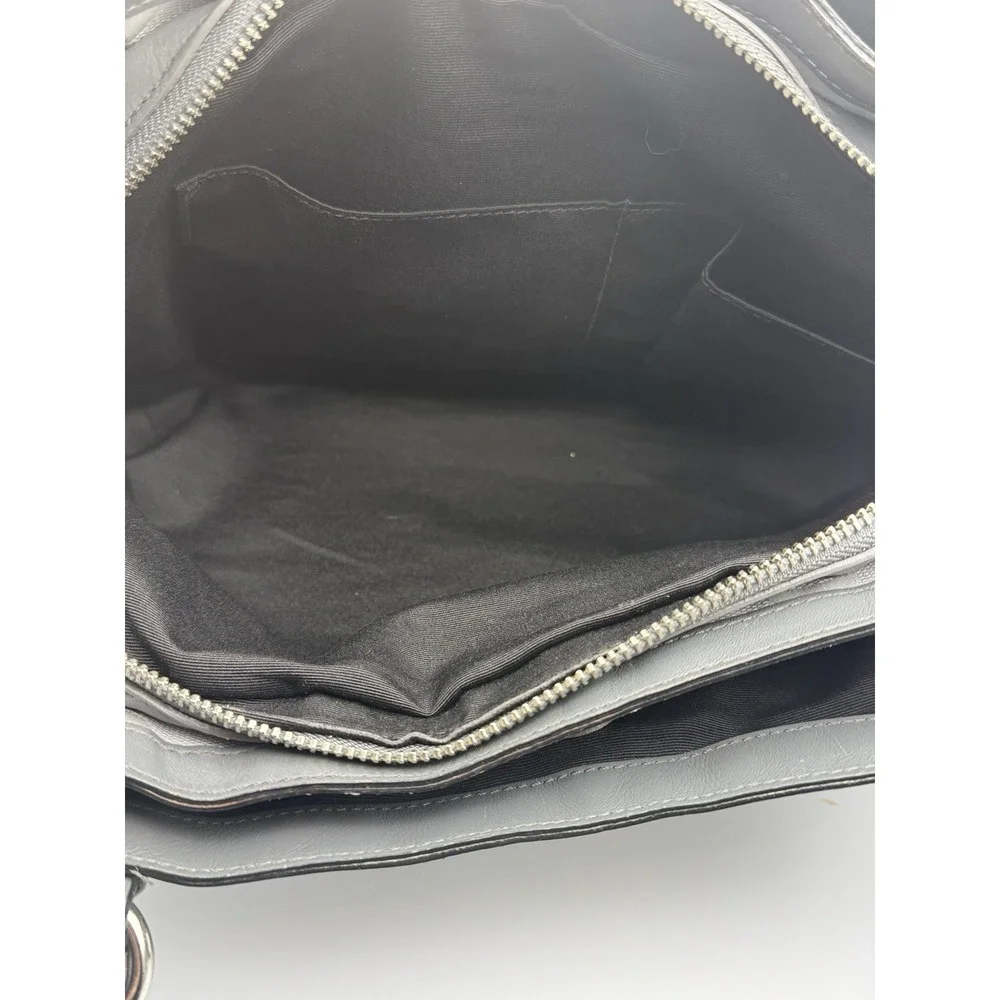 Coach‎ F14931 Signature Stripe Crossbody Bag Black Gray Canvas Leather 2010
